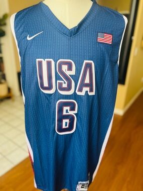 Nike LeBron USA Basketball Jersey #6 - Navy Blue Size 54